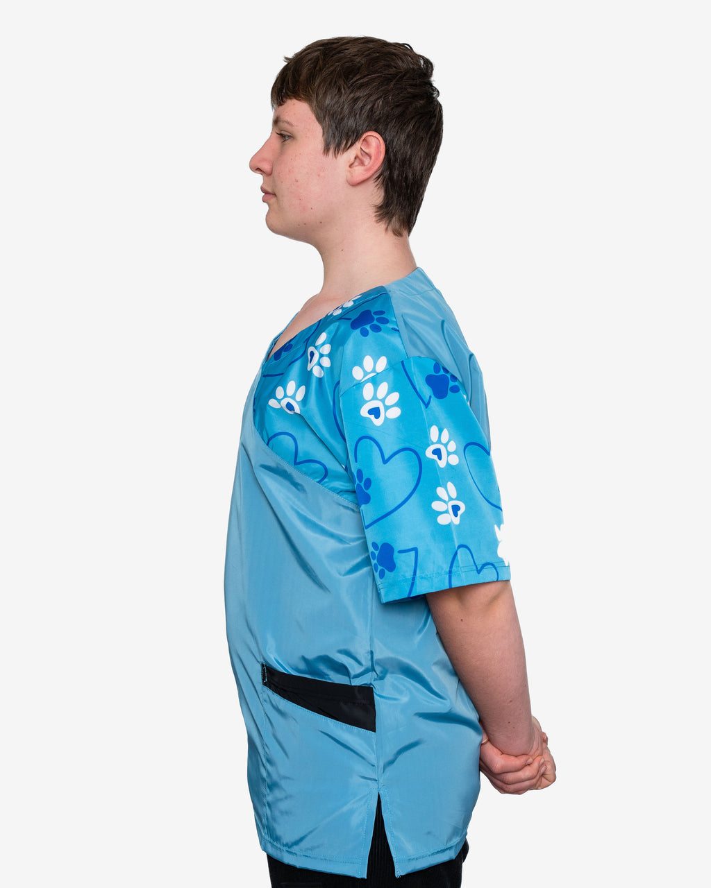 The Paws Scrub Top in Light Blue