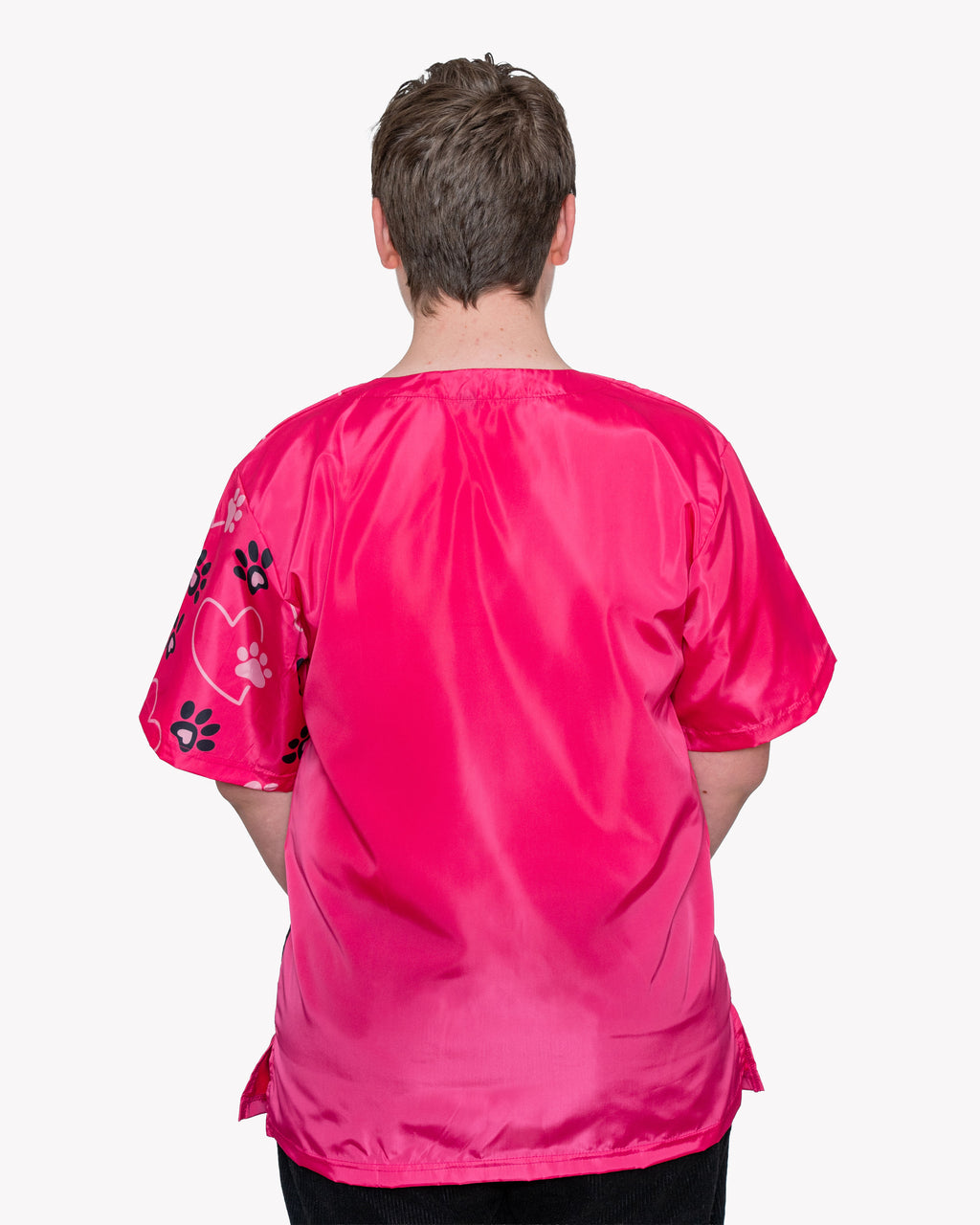 The Paws Scrub Top in Hot Pink