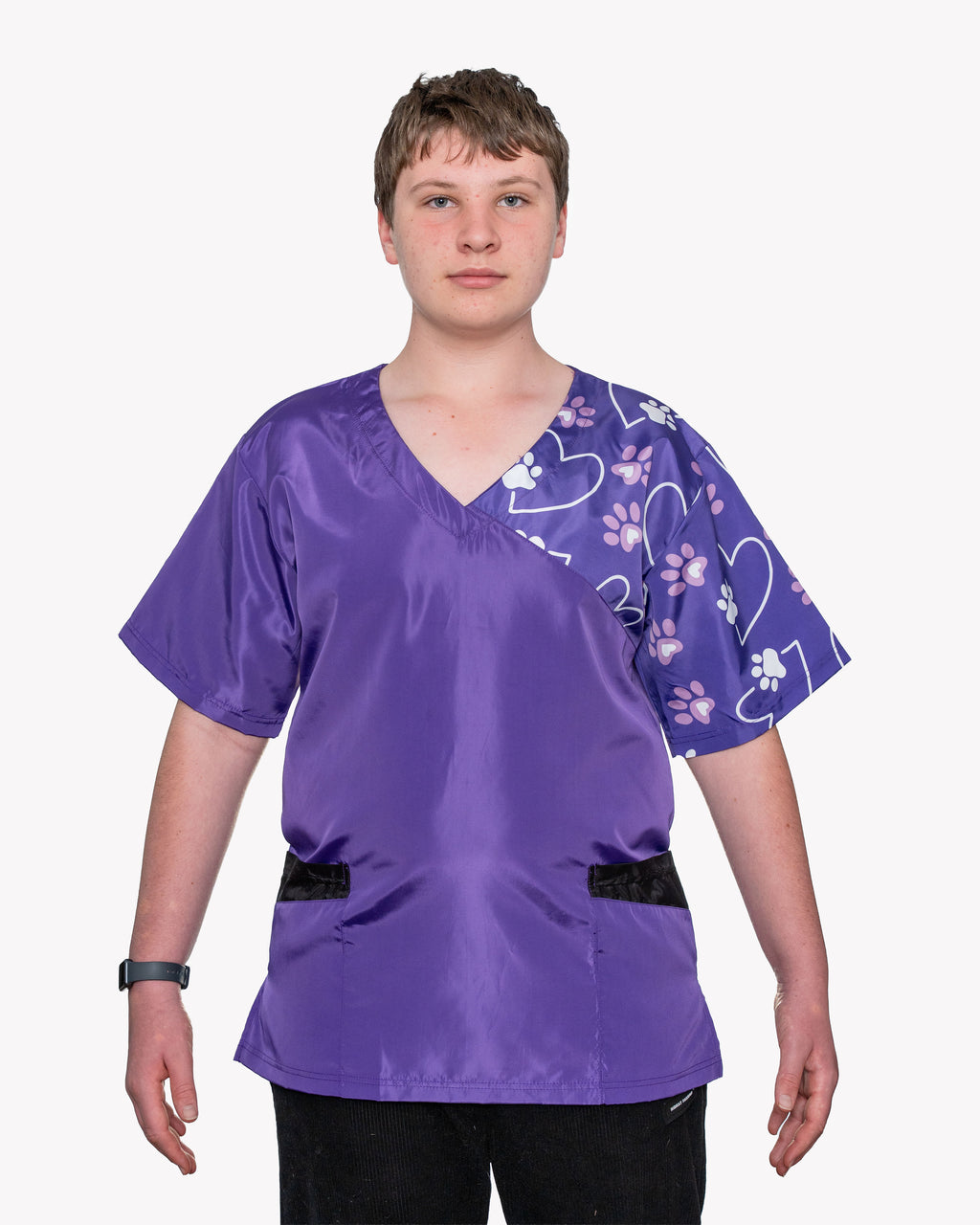 The Paws Scrub Top in Royal Purple