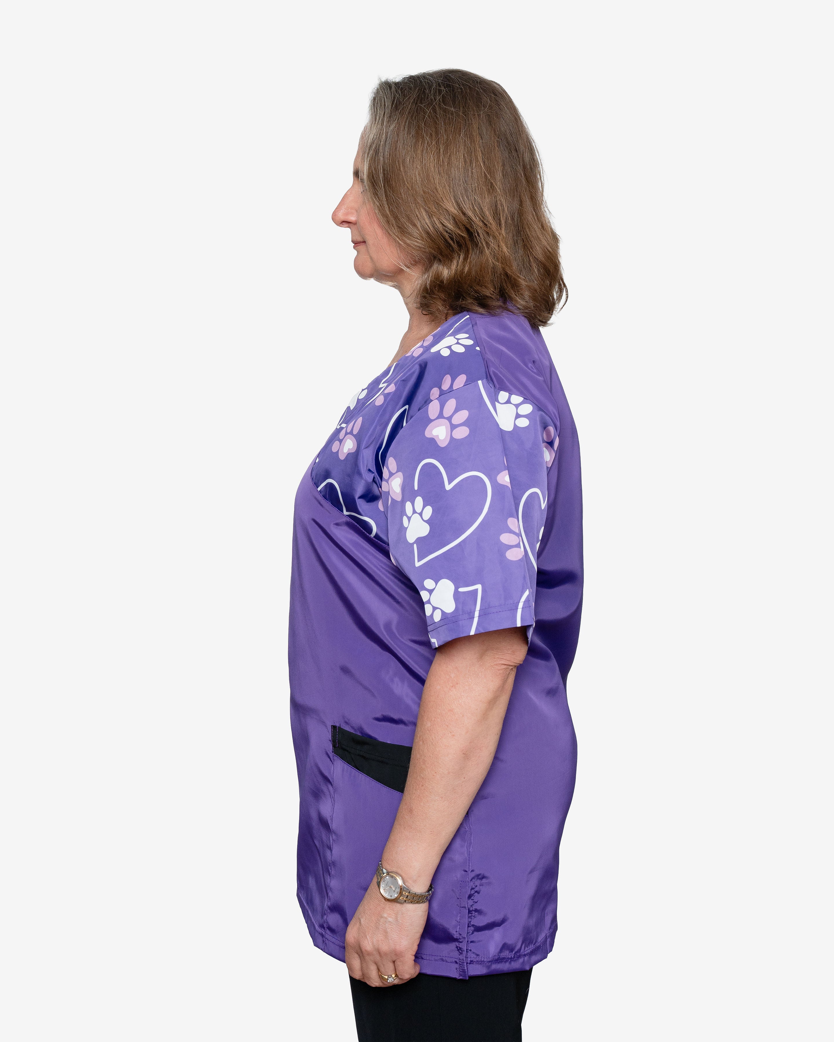 The Paws Scrub Top in Royal Purple